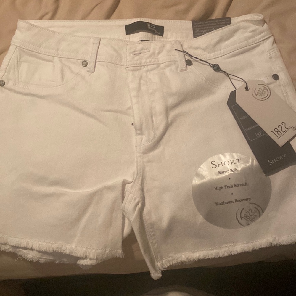 White cut off Jean shorts